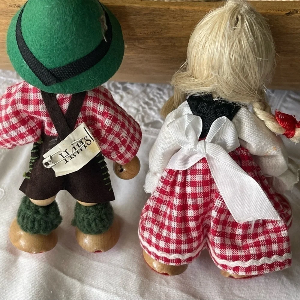 Resi Prosel West Germany Mini Dolls Girl Boy Handcrafted Christmas Wooden
